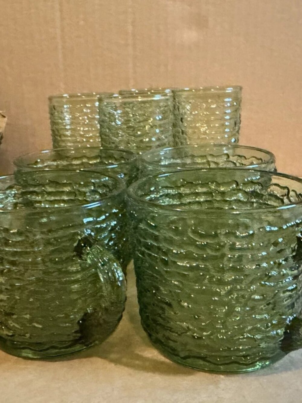 VTG Anchor Hocking Soreno 20pc Luncheon Set - Avocado Green - Picture 13 of 16